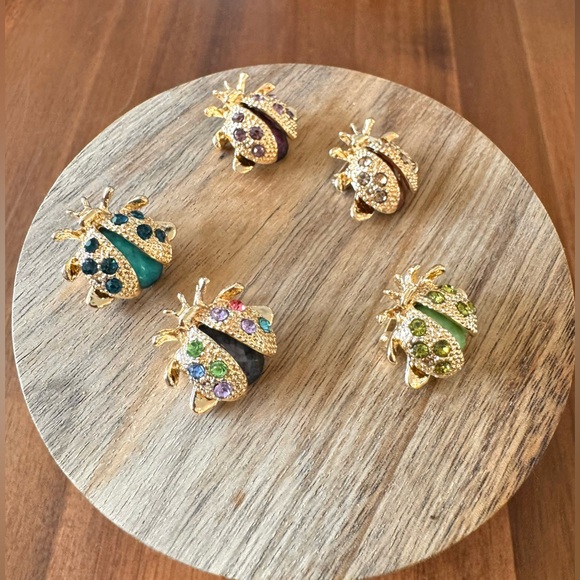 Set of Five Colorful Ladybug Pins - Picture 2 of 9